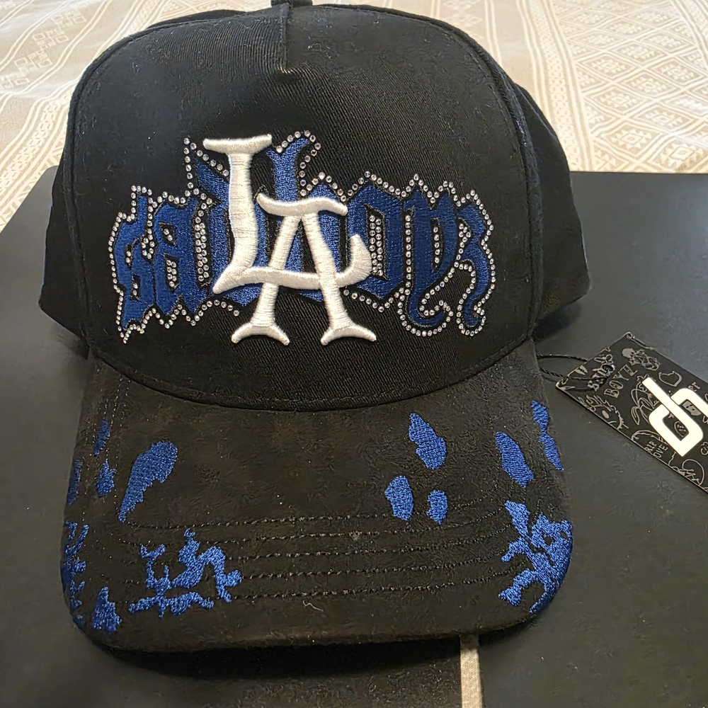Black and Blue Embroidered Cap